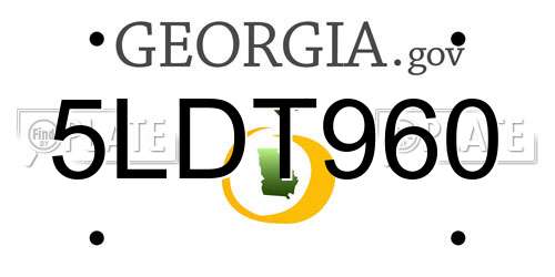 5LDT960 Georgia License Plate