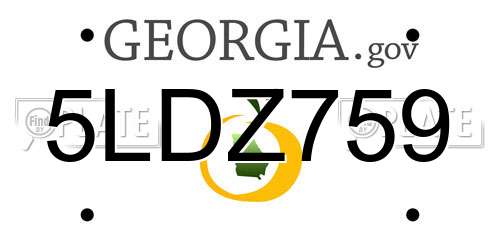 5LDZ759 Georgia License Plate