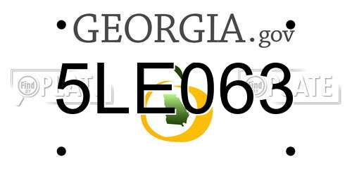 5LE063 Georgia License Plate