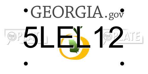5LEL12 Georgia License Plate