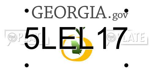 5LEL17 Georgia License Plate