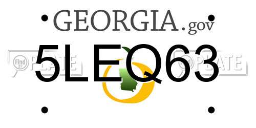 5LEQ63 Georgia License Plate
