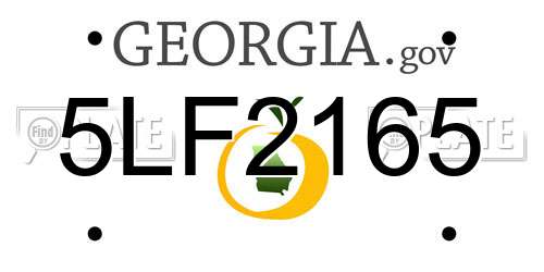 5LF2165 Georgia License Plate