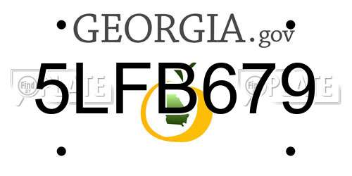 5LFB679 Georgia License Plate