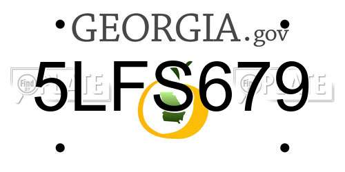 5LFS679 Georgia License Plate
