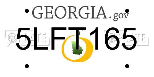 5LFT165 Georgia License Plate