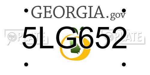5LG652 Georgia License Plate