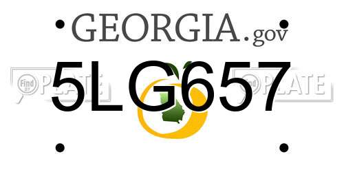 5LG657 Georgia License Plate