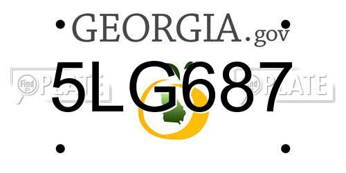 5LG687 Georgia License Plate