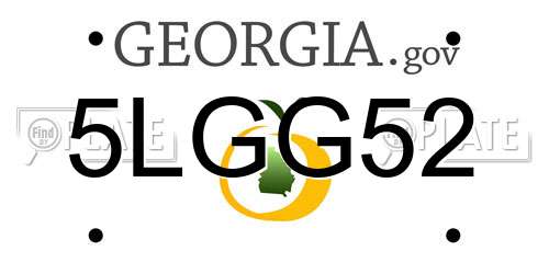 5LGG52 Georgia License Plate