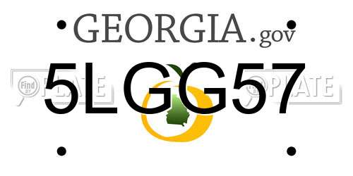 5LGG57 Georgia License Plate
