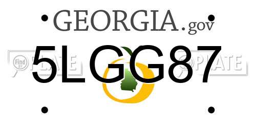 5LGG87 Georgia License Plate