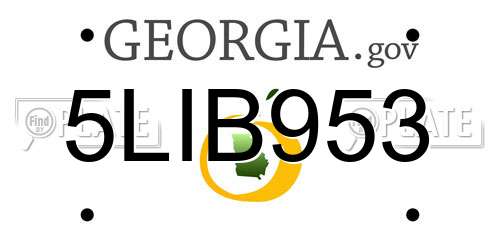 5LIB953 Georgia License Plate