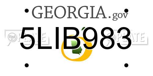 5LIB983 Georgia License Plate