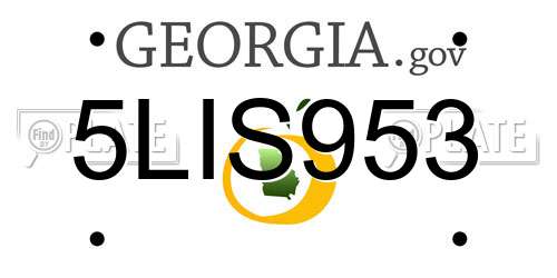 5LIS953 Georgia License Plate
