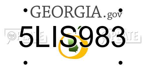 5LIS983 Georgia License Plate