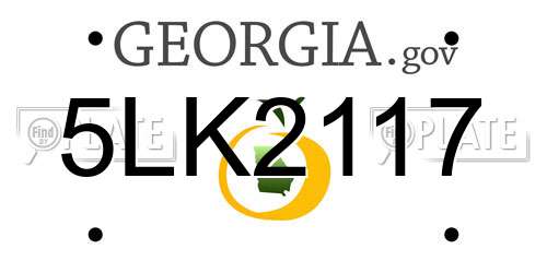 5LK2117 Georgia License Plate