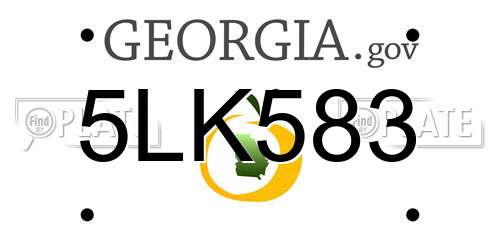 5LK583 Georgia License Plate