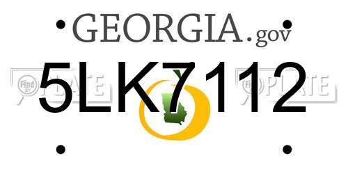 5LK7112 Georgia License Plate