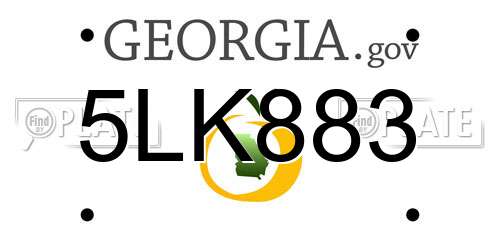 5LK883 Georgia License Plate