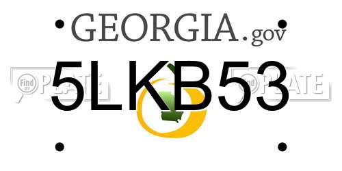 5LKB53 Georgia License Plate