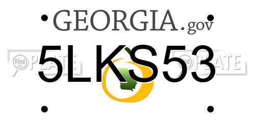 5LKS53 Georgia License Plate