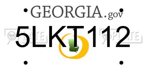5LKT112 Georgia License Plate