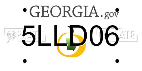 5LLD06 Georgia License Plate