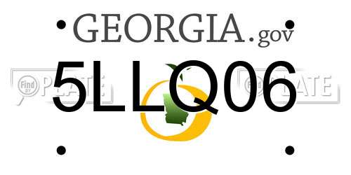 5LLQ06 Georgia License Plate