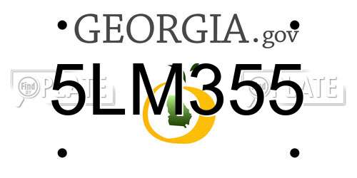 5LM355 Georgia License Plate