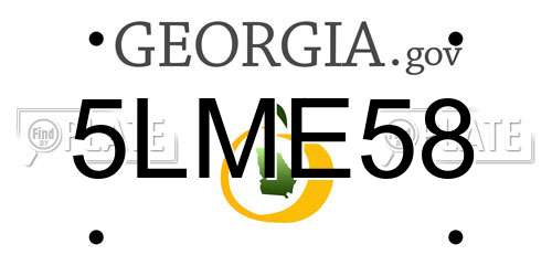 5LME58 Georgia License Plate