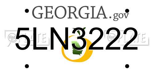 5LN3222 Georgia License Plate
