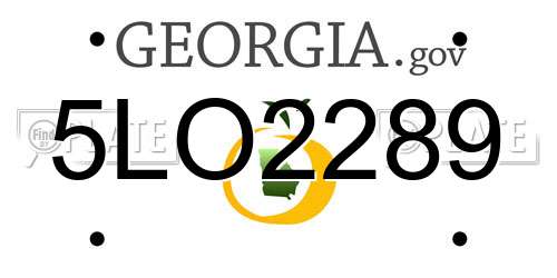 5LO2289 Georgia License Plate