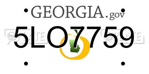 5LO7759 Georgia License Plate
