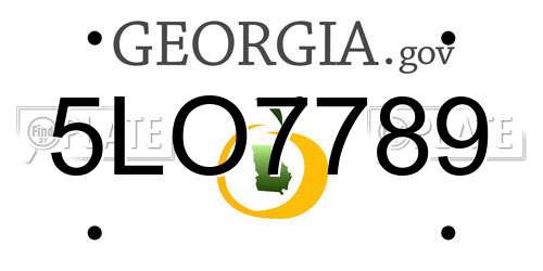5LO7789 Georgia License Plate