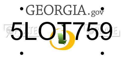 5LOT759 Georgia License Plate