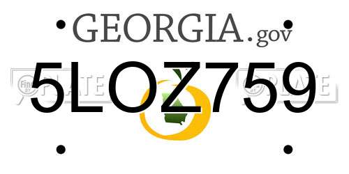 5LOZ759 Georgia License Plate
