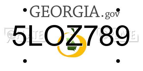 5LOZ789 Georgia License Plate