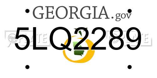 5LQ2289 Georgia License Plate