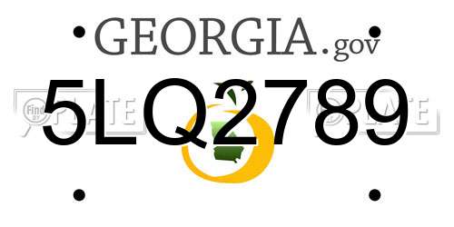5LQ2789 Georgia License Plate