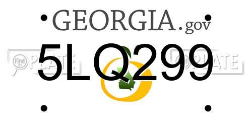 5LQ299 Georgia License Plate