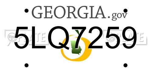 5LQ7259 Georgia License Plate