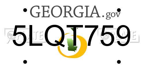 5LQT759 Georgia License Plate