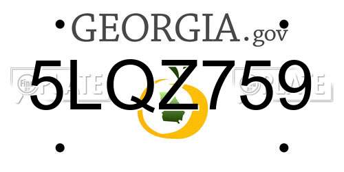 5LQZ759 Georgia License Plate