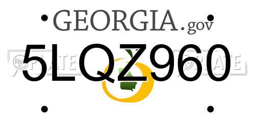 5LQZ960 Georgia License Plate