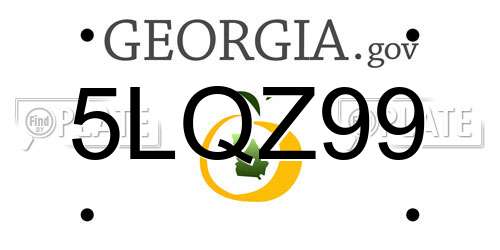 5LQZ99 Georgia License Plate