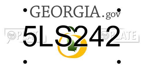 5LS242 Georgia License Plate