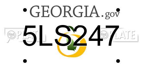 5LS247 Georgia License Plate
