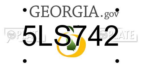 5LS742 Georgia License Plate