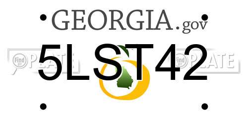 5LST42 Georgia License Plate
